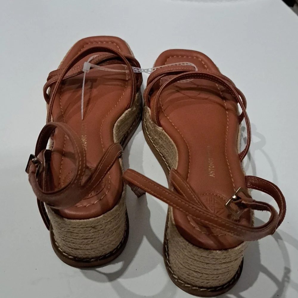 Antonio Melani Hazelle Strappy Platform Wedge Espadrille Sandals - Picture 7 of 7